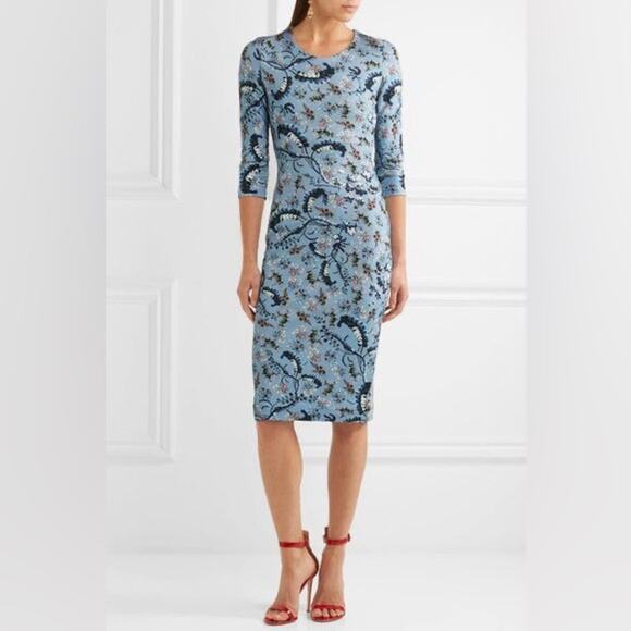 ERDEM Allegra Floral Print Long Sleeve Sheath Dress - Picture 2 of 12
